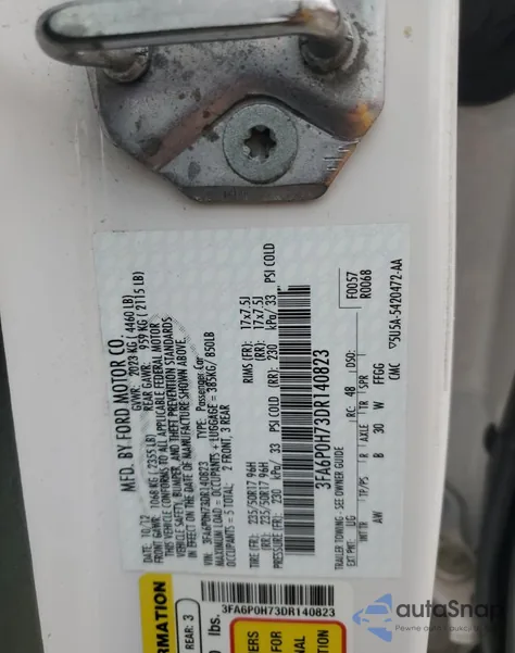 2013 Ford Fusion Se z USA, uszkodzony, nr VIN 3FA6P0H73DR140823